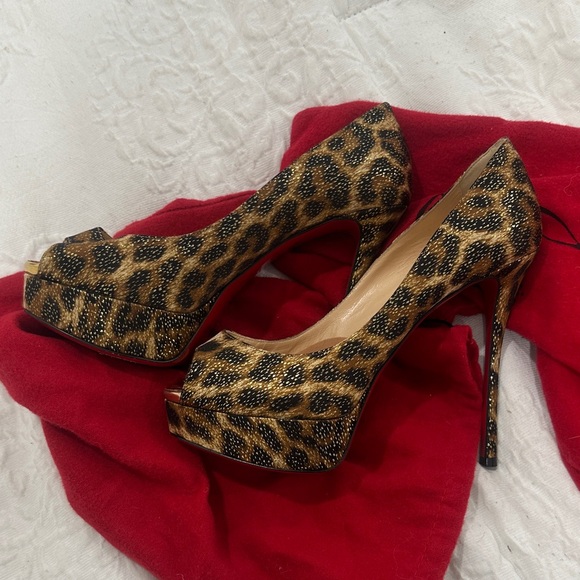 Christian Louboutin Leopard and Gold Heels - Picture 3 of 3